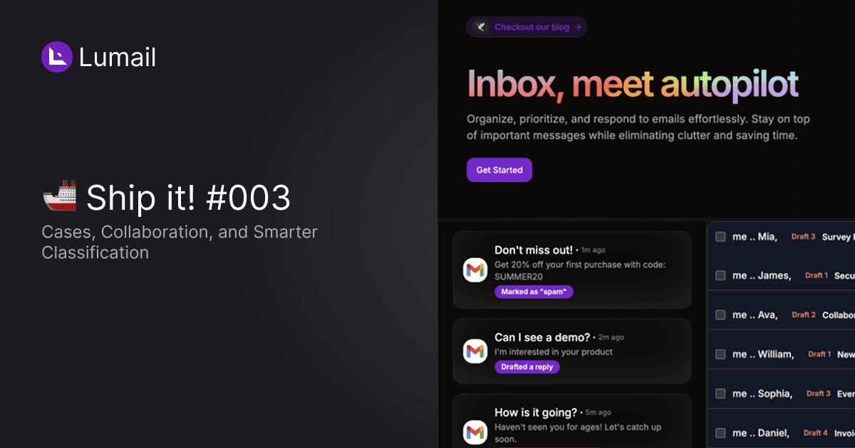 🚢 Ship it! #003 – Cases, Collaboration, and Smarter Classification