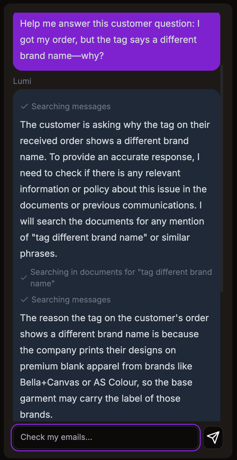 Document search for Lumi