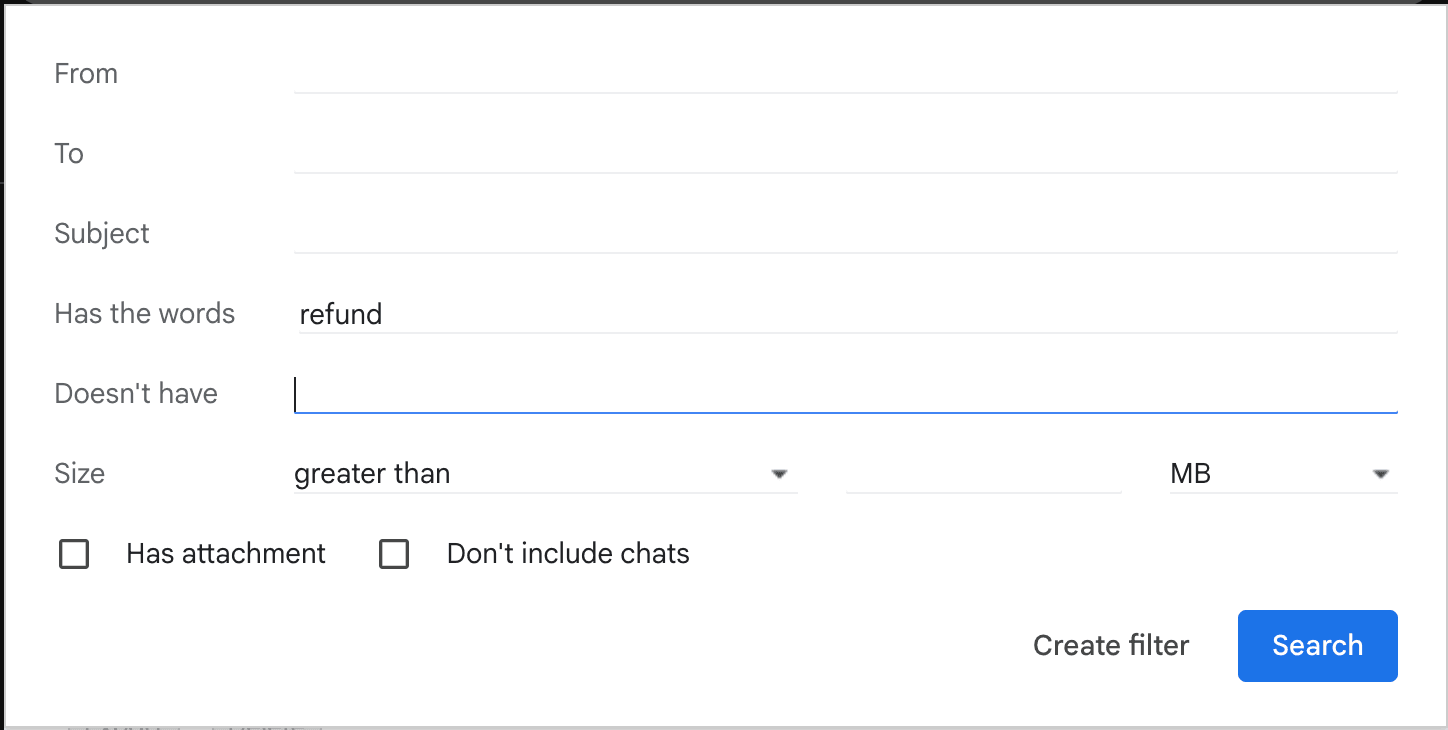 Create Gmail Filter